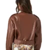 Belted Faux Leather Moto Jacket Back