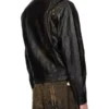 Black Bio Soldier Leather Jacket Back