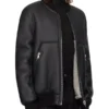 Black & Off-White Porterville Classic Flight Leather Jacket