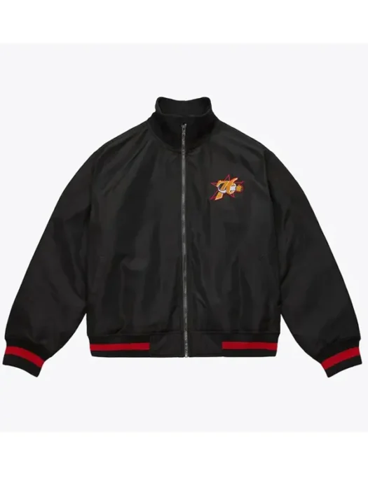 Black Philadelphia 76ers Satin Full-Zip Jacket