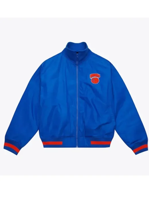 Blue New York Knicks Full-Zip Satin Jacket