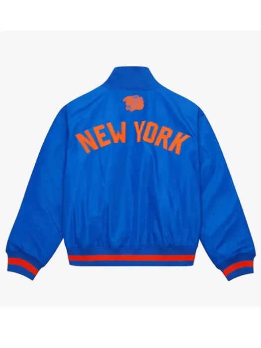 Blue New York Knicks Satin Full-Zip Jacket