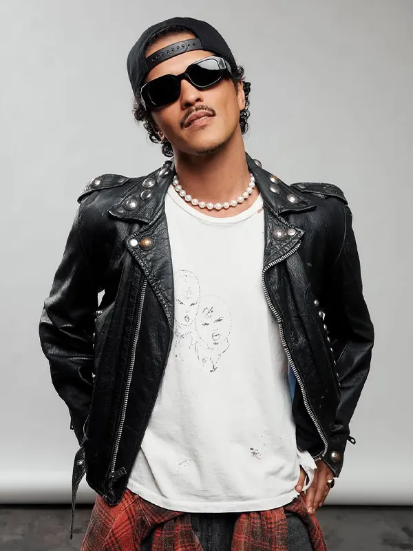 Bruno Mars Apt Song Black Leather Jacket