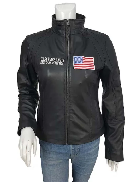 Casey Desantis Where Woke Goes To Die Black Leather Jacket