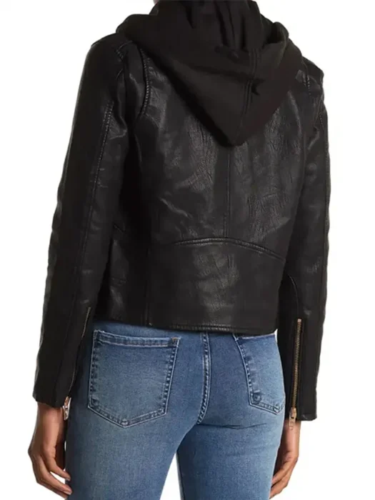 Christina Hall Christina on the Coast Leather Hooded Jacket Back