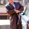 Colin Farrell The Penguin Oz Cobb Brown Leather Coat