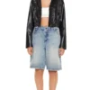 Cropped Black Faux Leather Moto Jacket