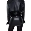 Cropped Faux Leather Jacket Back