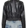 Cropped Faux Leather Moto Jacket Back