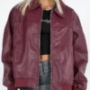 Daddy Issues Aimee Lou Wood Leather Bomber Jacket