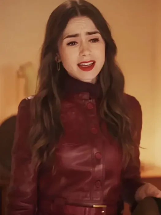 Emily in Paris S04 Lily Collins Burgundy Jacket