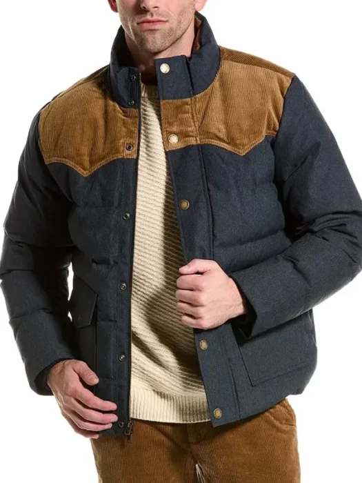 English Teacher Evan Marquez Blue Puffer Jacket