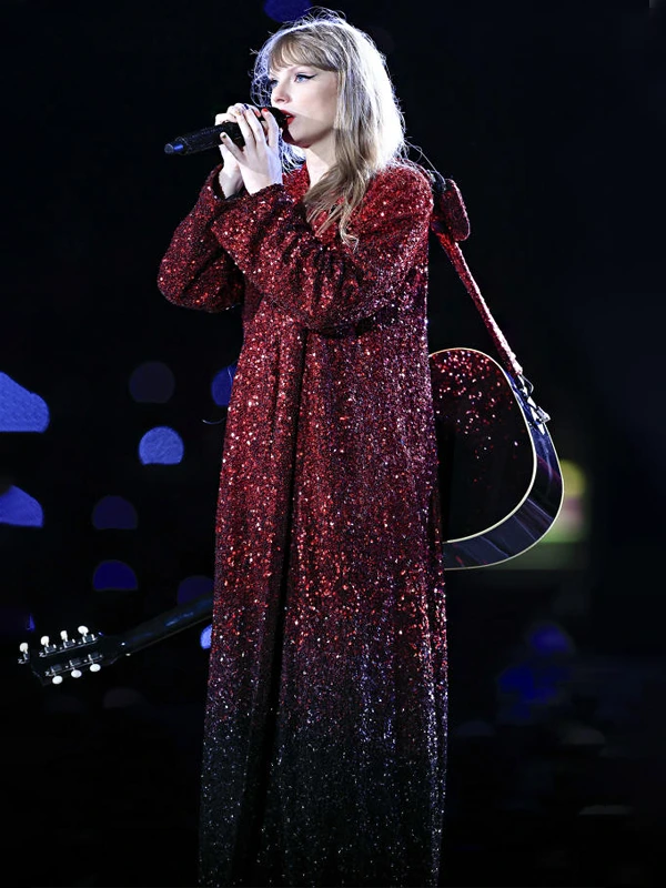 Eras Tour Amsterdam Taylor Swift Red Sequin Coat