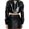 Faux Patent Leather Moto Jacket Back