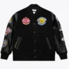 Golden State Warriors Black Out Vintage Logo Varsity Jacket