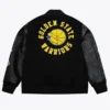 Golden State Warriors Black Out Vintage Logo Varsity Jacket Back