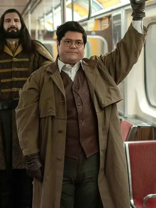 Harvey Guillén What We Do in the Shadows Brown Long Coat