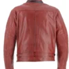 Helstons Ace 10 Years Red Leather Jacket Back