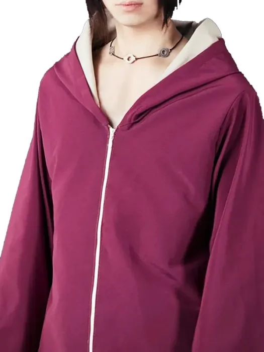 Itachi Edo Tensei Full-Zip Cotton Maroon Coat