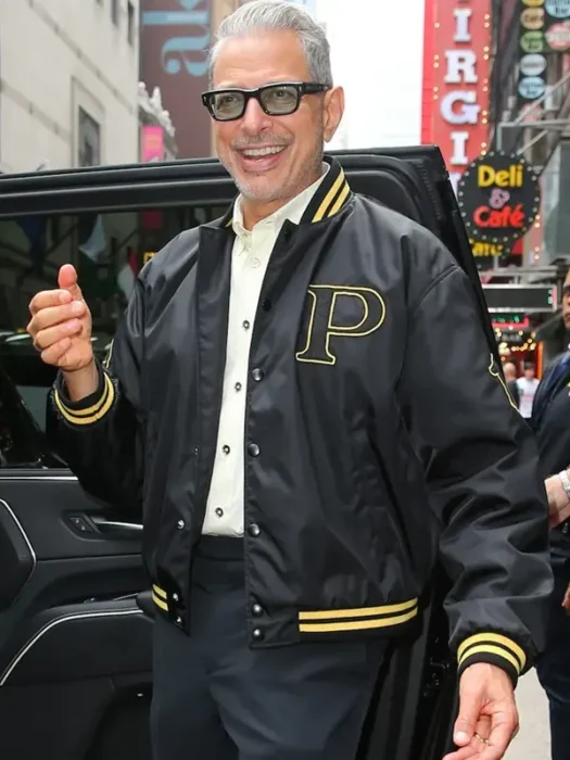 Jeff Goldblum Good Morning America Black Bomber Jacket