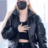 K-pop Fashion Blackpink Rose Bomber Leather Jacket