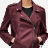 Kold X Windy Sh’Kia Maroon Leather Jacket