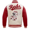 LETTERMEN CINCINNATI REDS RETRO CLASSIC WOOL & LEATHER VARSITY JACKET Back