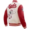 LETTERMEN CINCINNATI REDS RETRO LEATHER VARSITY JACKET BACK