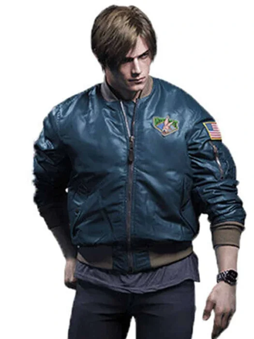 Leon S Kennedy Resident Evil 4 Remake Blue Jacket