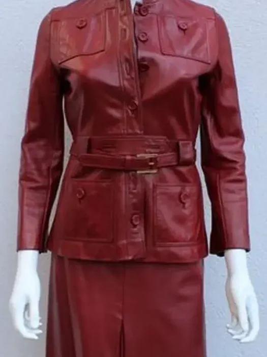 Lily Collins Emily in Paris S04 Burgundy Jacket