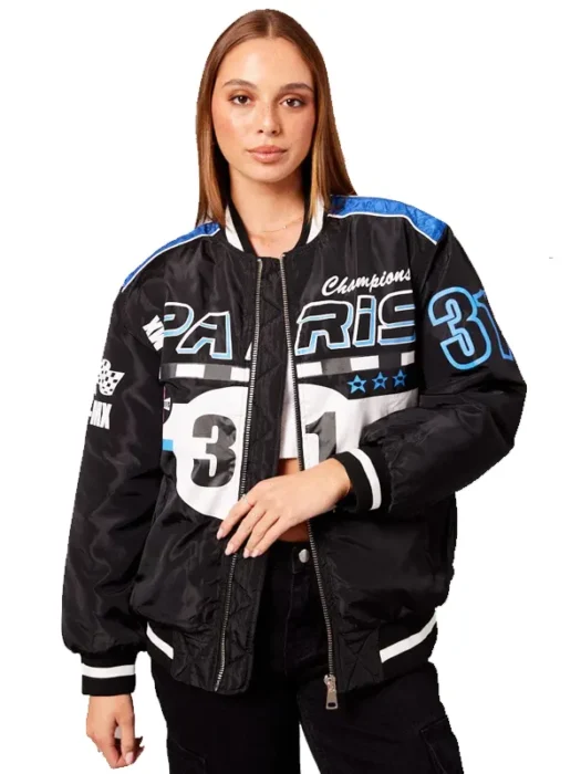 Long Sleeve Zip Thru Champions Print Racing Jacket