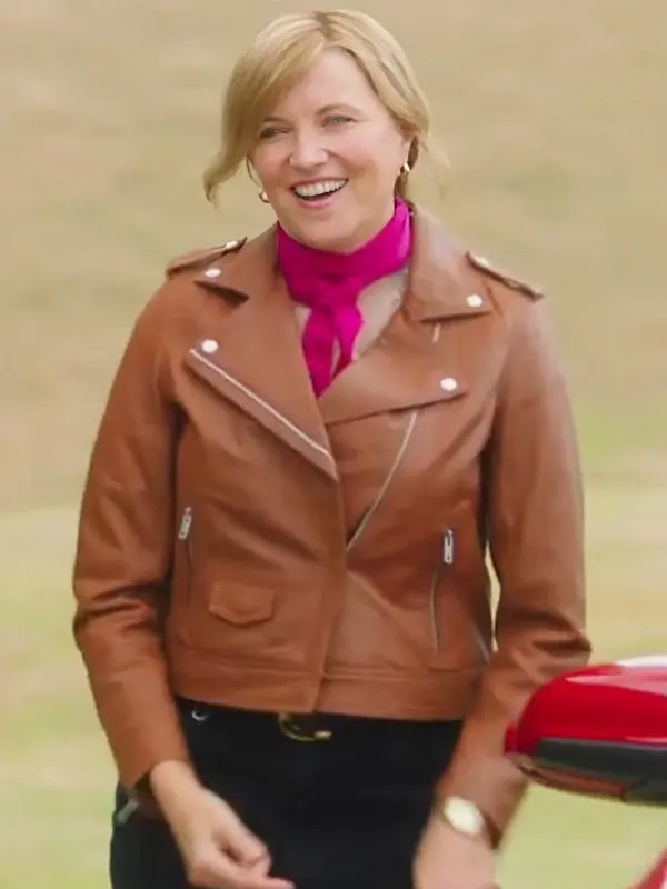 Lucy Lawless My Life Is Murder S03 Brown Jacket