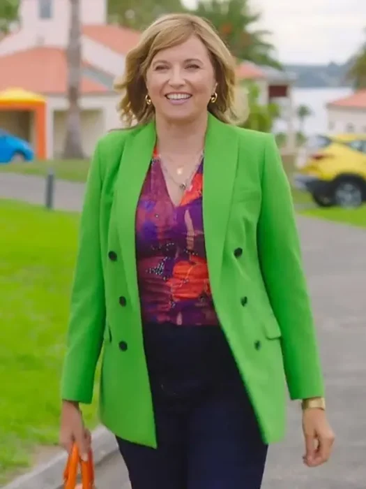 Lucy Lawless My Life Is Murder S03 Green Blazer