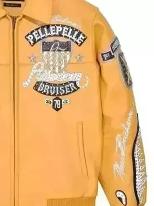 MENS PELLE PELLE AMERICAN BRUISER PLUSH GENUINE LEATHER HANDMADE JACKET