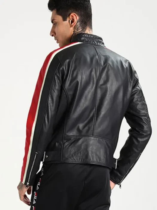 Men Biker Hot Selling Stylish Leather Jacket Back