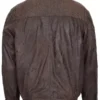 Men Classic Brown Nubuck Bomber Jacket Back