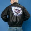 Men Hot Wheels Graphic Faux Leather Jacket Back