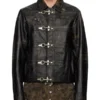 Mens Black Bio Soldier Leather Jacket