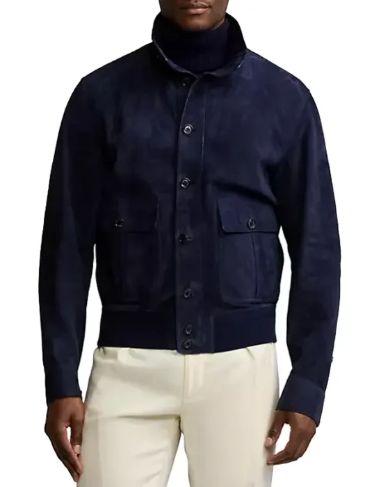 Mens Calloway Suede Bomber Jacket