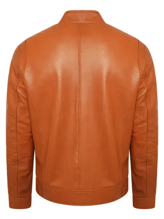 Men’s Classy Brown Leather Jacket Back