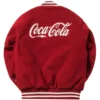 Men's Coca-Cola All Red Wool Bomber Vintage Varsity Jacket Back