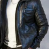 Mens Debonair Black Leather Jacket