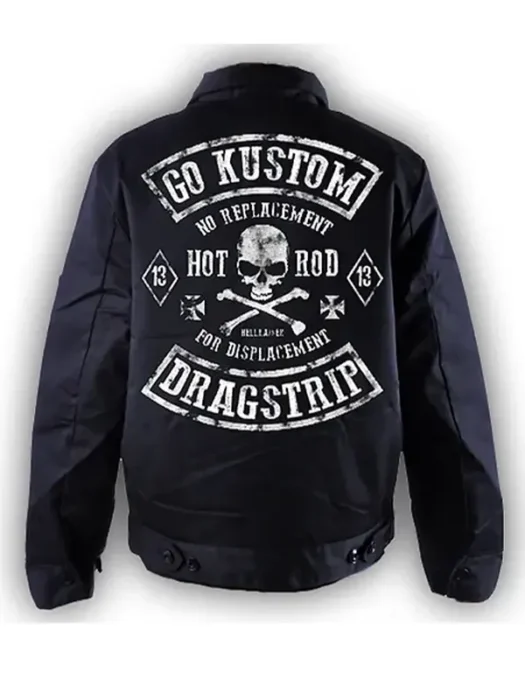 Mens Greaser Biker Charcoal Jacket