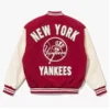 Men’s NY Yankees Baseball Dark Red Varsity Jacket Back