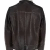 Mens Nappa Leather Jacket Teddy Lining Brown Back