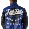 Men's Pelle Pelle Blue & Black Motor City 1978 Soda Club Jacket Leather Jacket Back