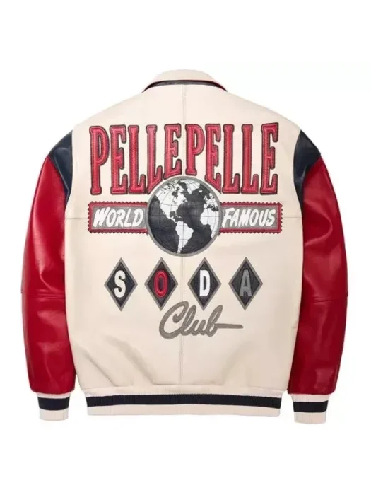 Men's Pelle Pelle World Famous Soda Club Genuine Bomber Leather Jacket Back