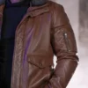 Mens Stylish Squadron Tan Bomber Leather Jacket