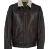 Mens Teddy Brown Nappa Leather Jacket