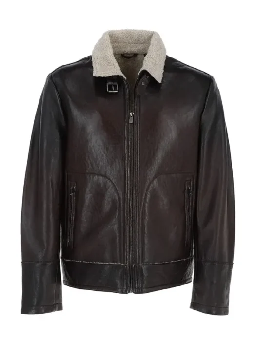 Mens Teddy Brown Nappa Leather Jacket